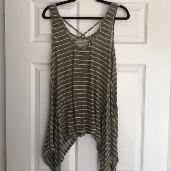 Olive Striped Tank - Picture 2 of 2